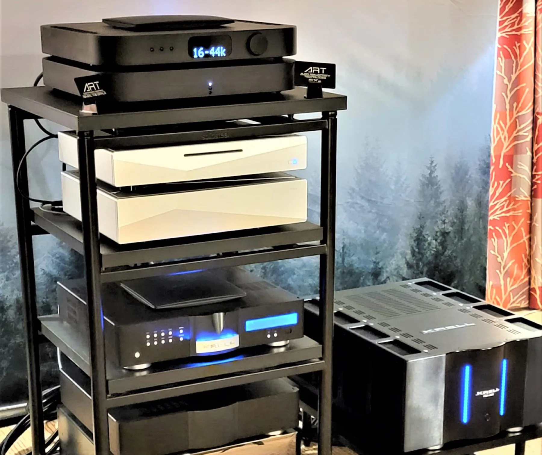 Side view of a reference listening room using ART treatments