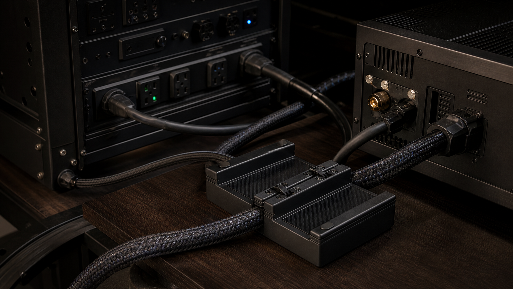 ART 22X treating a braided power cable in a studio equipment rack